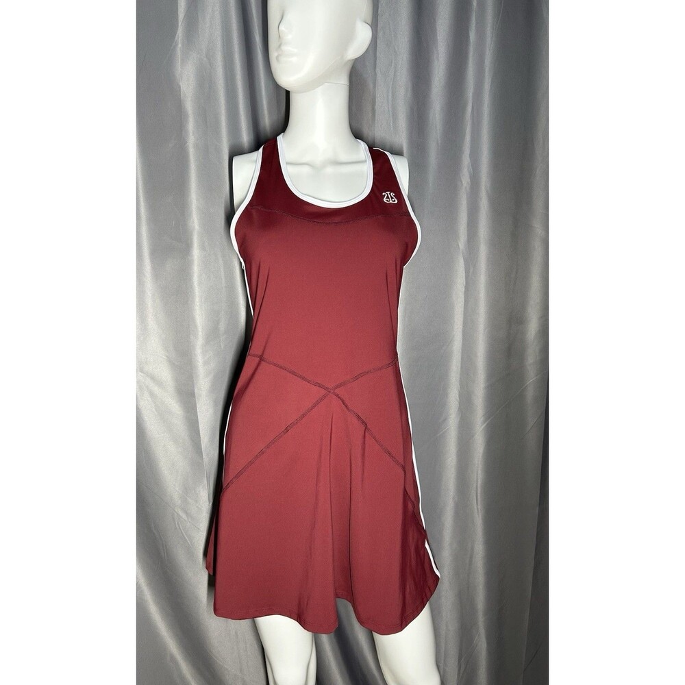 ALALA Women’s Garnet Red Burgundy Serena Tennis Dress Size L Large Racer Back